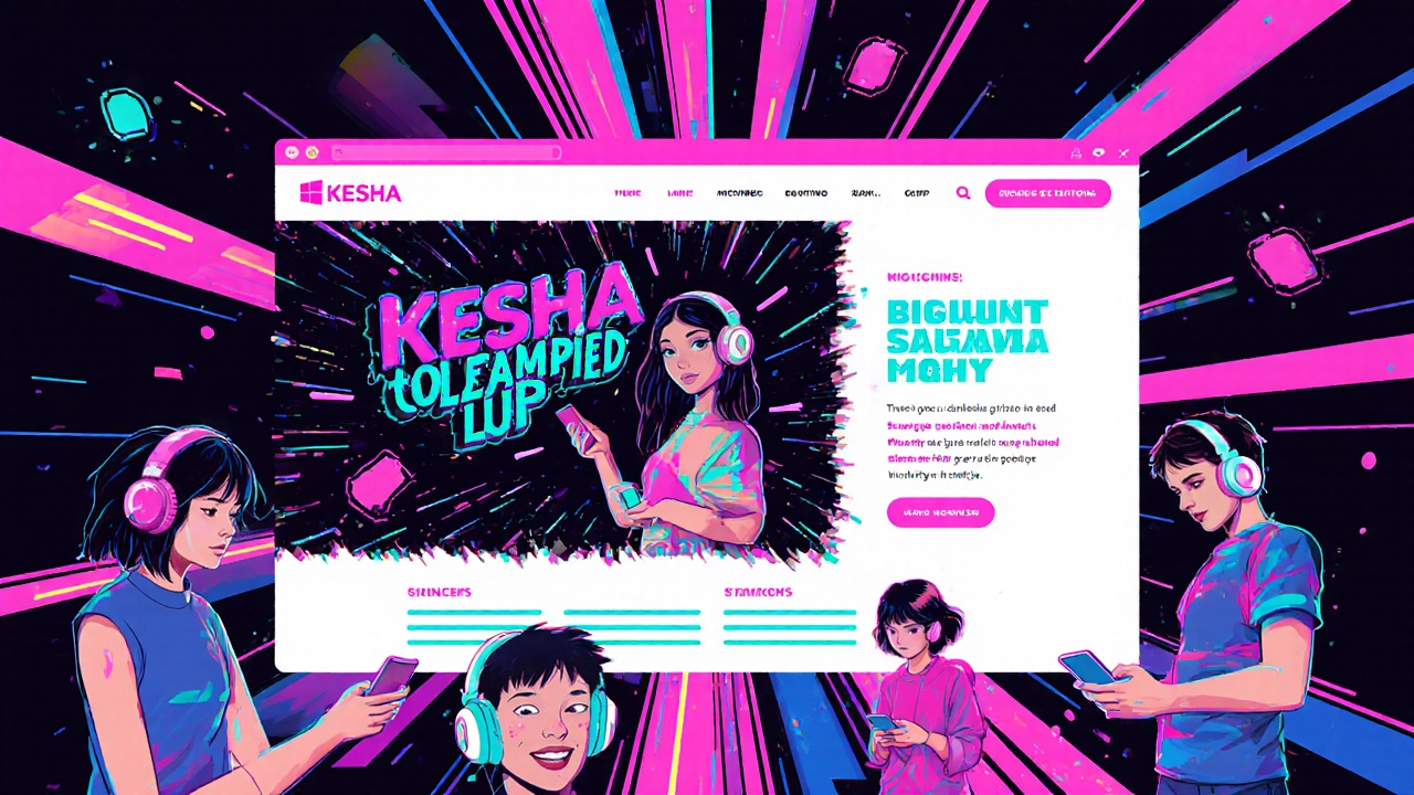 Ретро-футуристический веб-сайт с пиксельной графикой и неоновыми цветами в стиле 90-х.