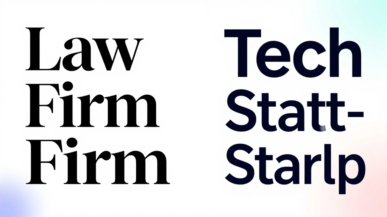 Сравнение двух типографических решений для разных брендов.