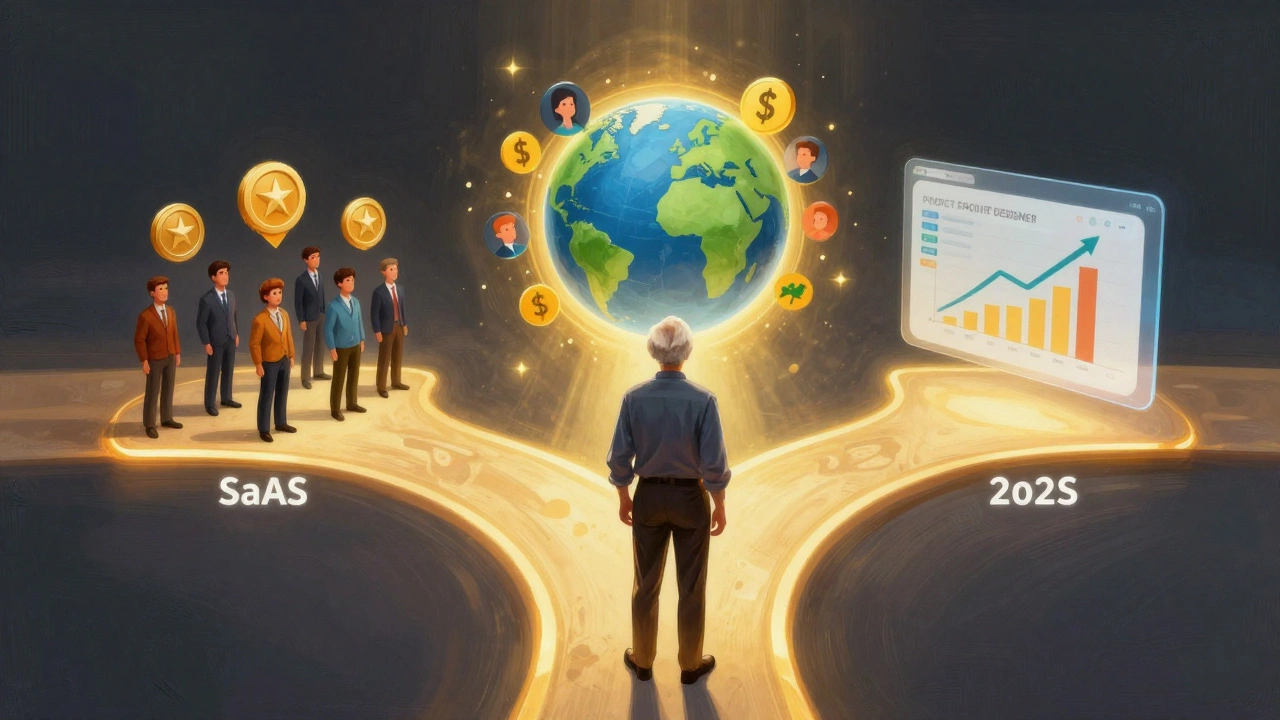 Дизайнер на перекрестке карьерных путей: лидерство, фриланс и продукт — все освещено золотым светом.