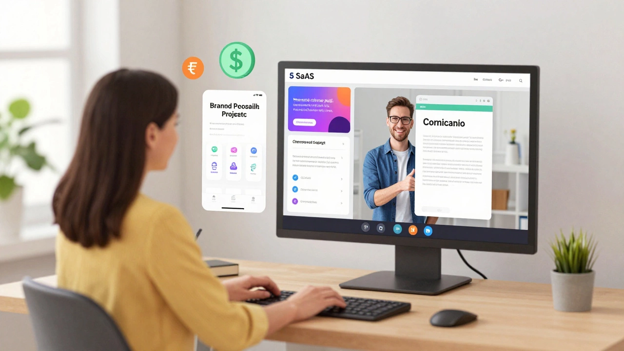 Фрилансер ведет несколько проектов одновременно, включая международный клиентский вызов на видео.