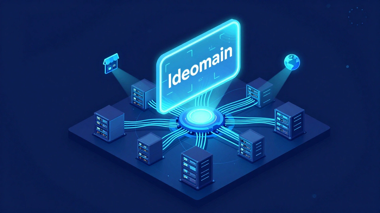 3D-иллюстрация связи доменного имени с сервером хостинга