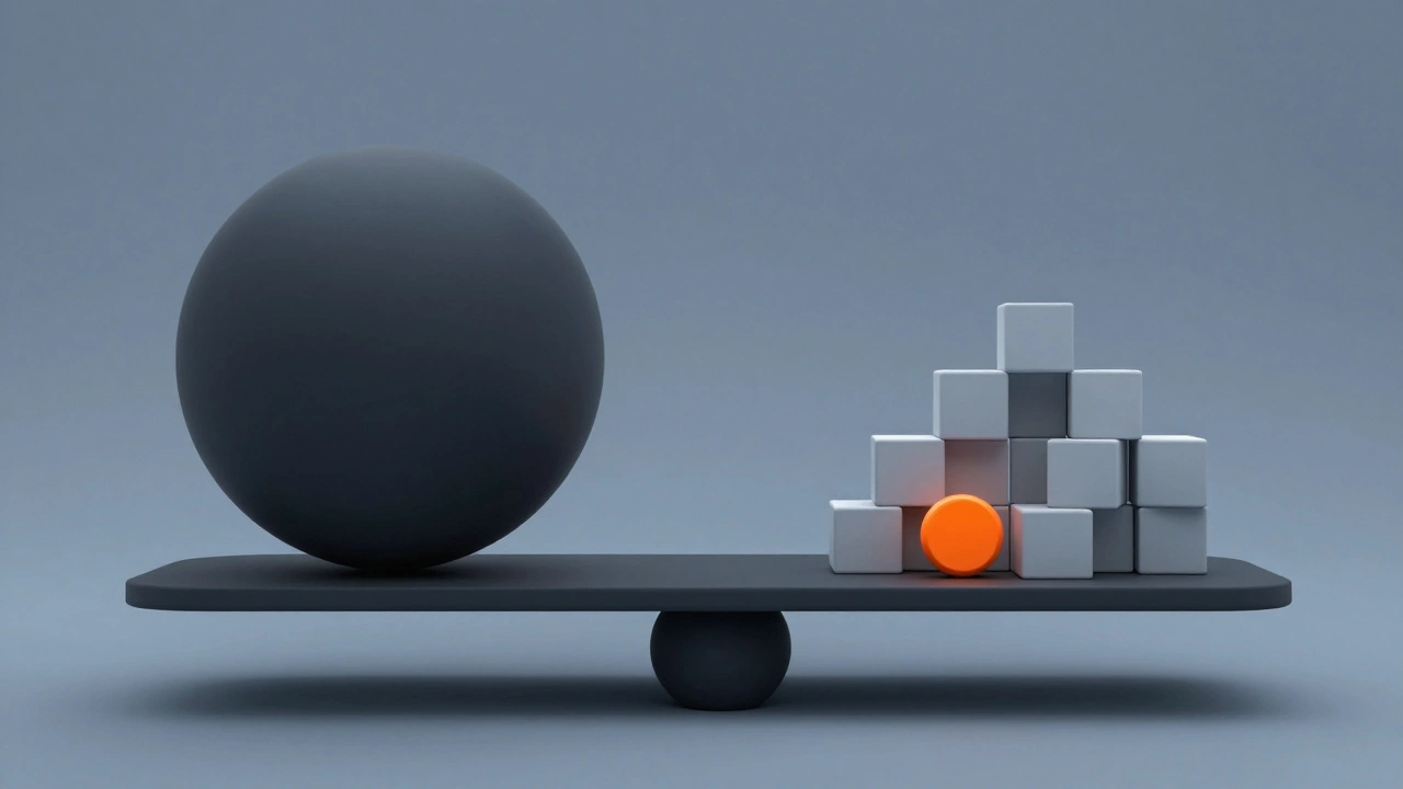 Абстрактная композиция, демонстрирующая визуальный баланс и цветовой контраст