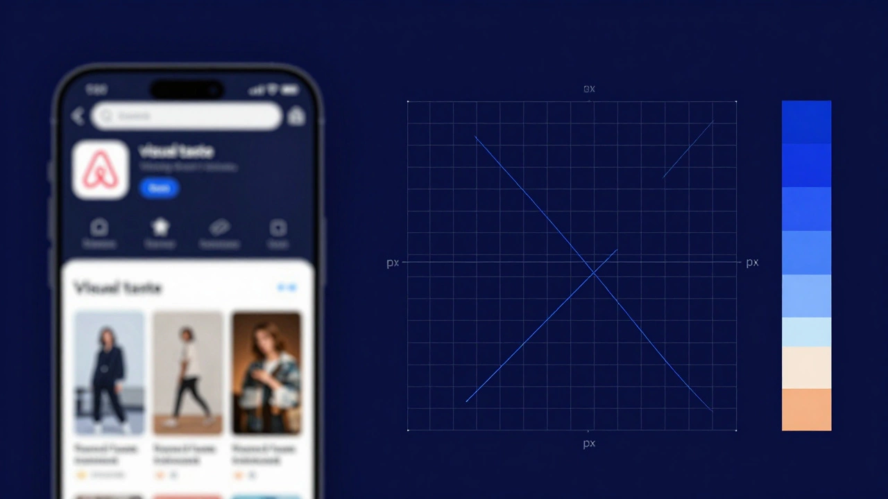 Анализ структуры интерфейса с отображением сеток и отступов