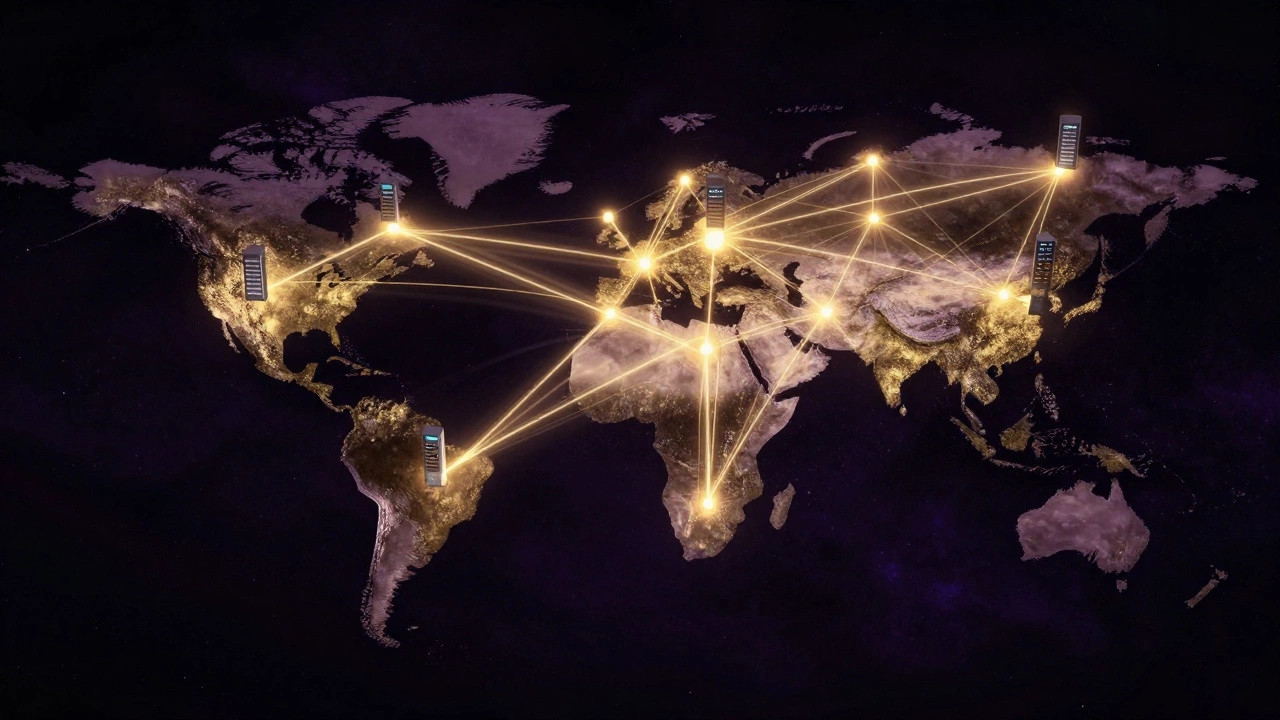 Глобальная сеть серверов CDN, передающая данные по всему миру