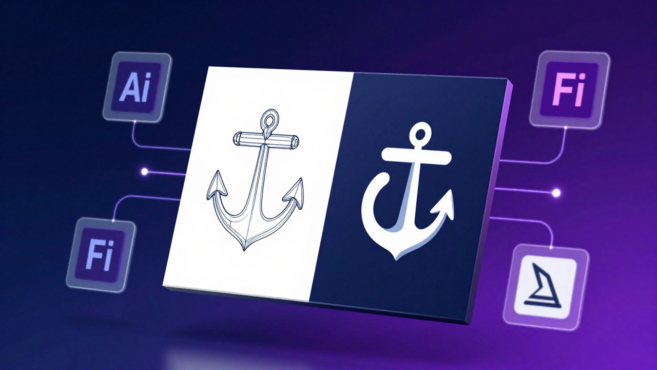 Концептуальное изображение слияния векторного дизайна и ИИ-генерации